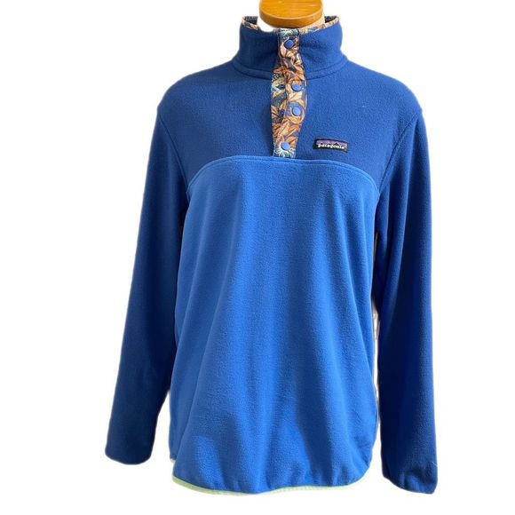 Patagonia Mens Micro D Snap T Pullover Shirt Bayou Blue Size Medium - Picture 1 of 11